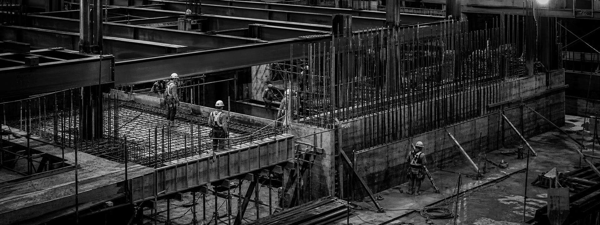 Construction site structural framework